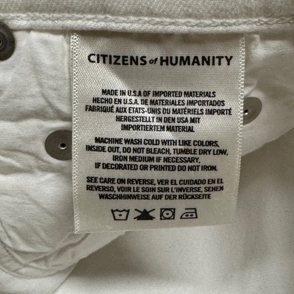 Citizens of Humanity Rocket Crop Mid Rise White Jeans Pants NWT sz 25 skinny - Picture 5 of 9